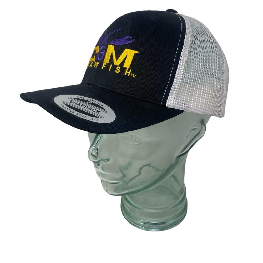 CM Crayfish Men's/ Unisex Adjustable Embroidered Mesh Snap Back Trucker Hat NWOT